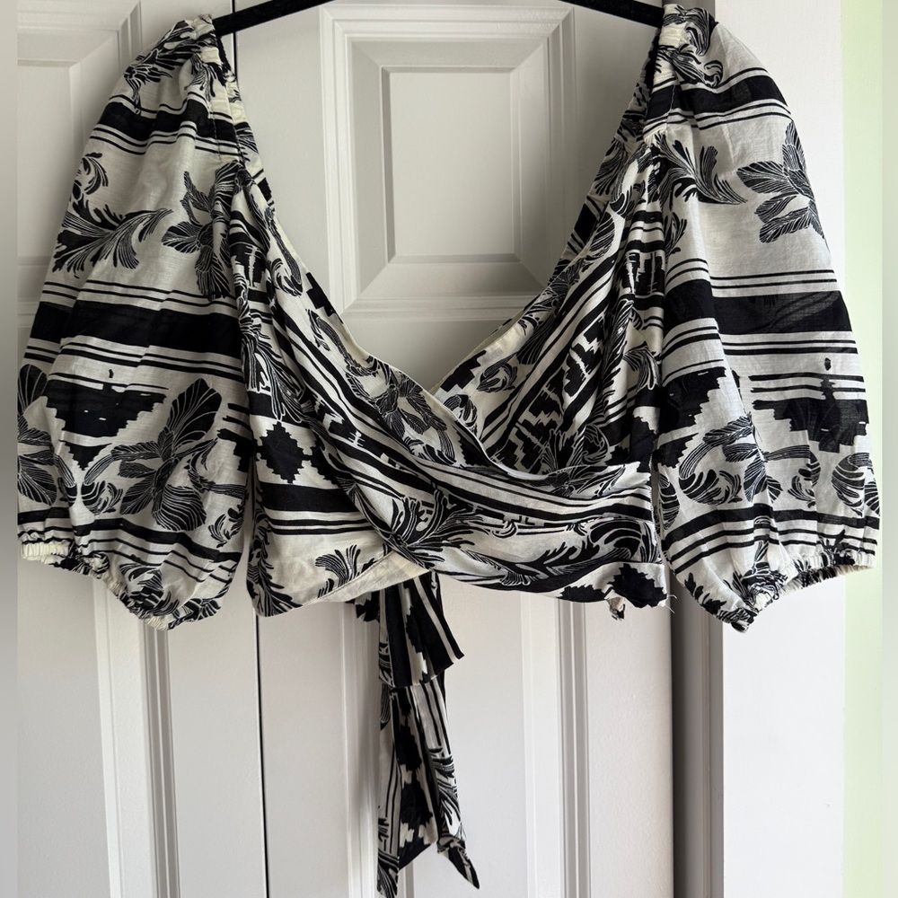 EXPRESS Floral Wrap Top